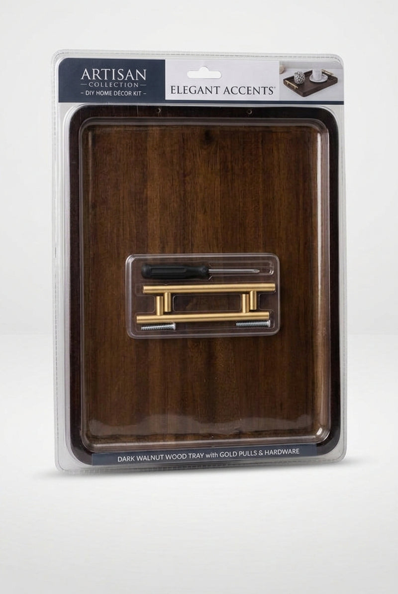 Elegant Accents Home Artisan Walnut-Stained Tray