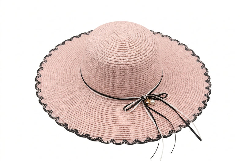Pink Straw Sun Hat
