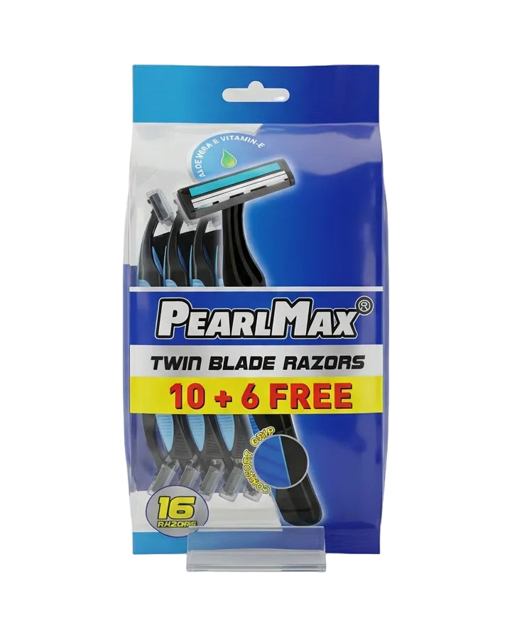 PearlMax Twin Blade Disposable Razors (10 + 6 Free)