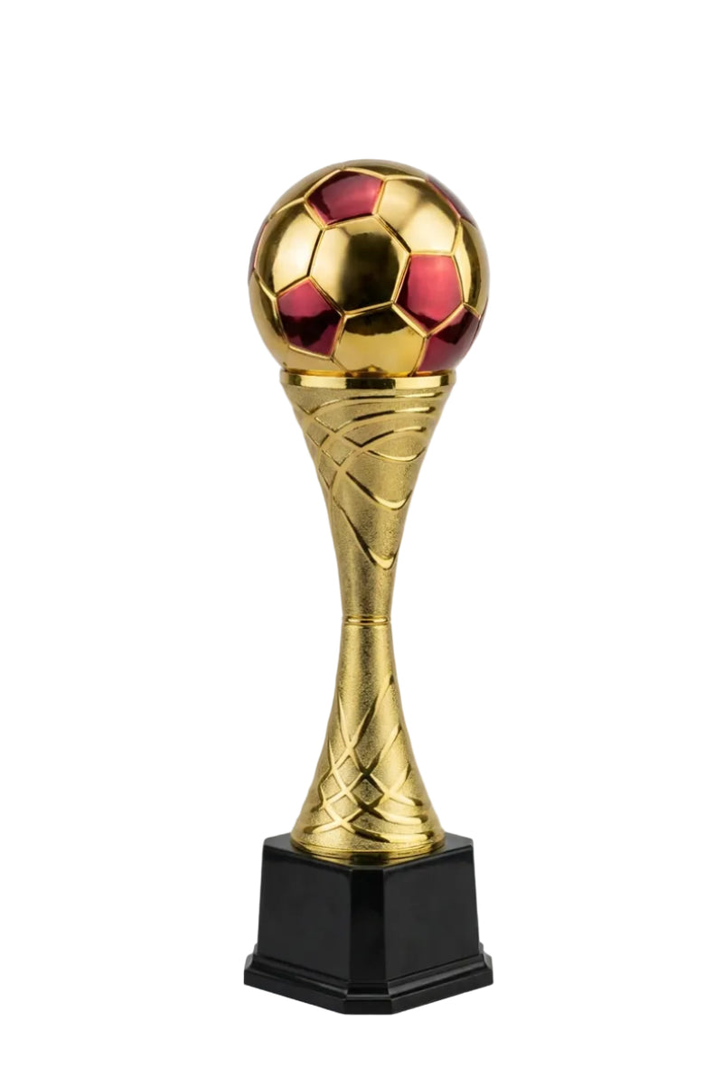Gold and Red Football Trophy