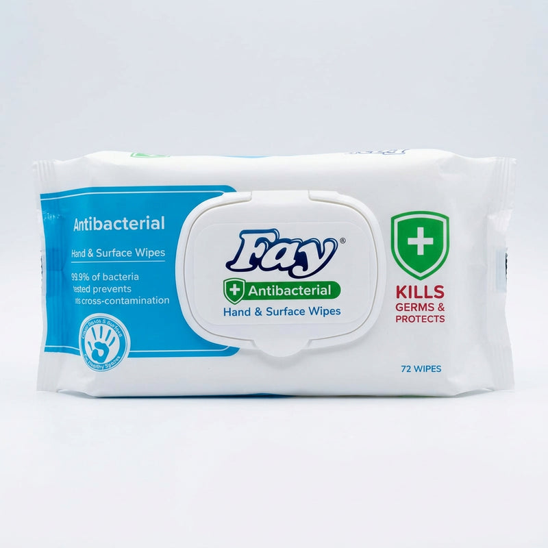 Fay Antibacterial Hand &Surface Wipes/72 Pieces