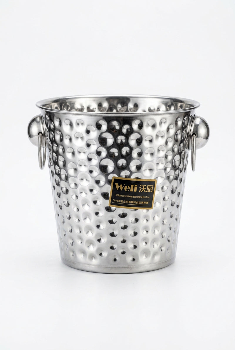 Weli Stainless Steel Hammered Ice Bucket 22CM