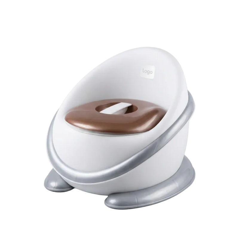 Ergonomic Toddler Training Potty Chair (White & Brown)