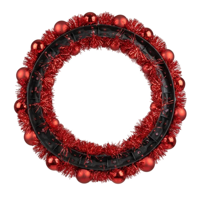 Red Christmas Bauble Wreath 50cm