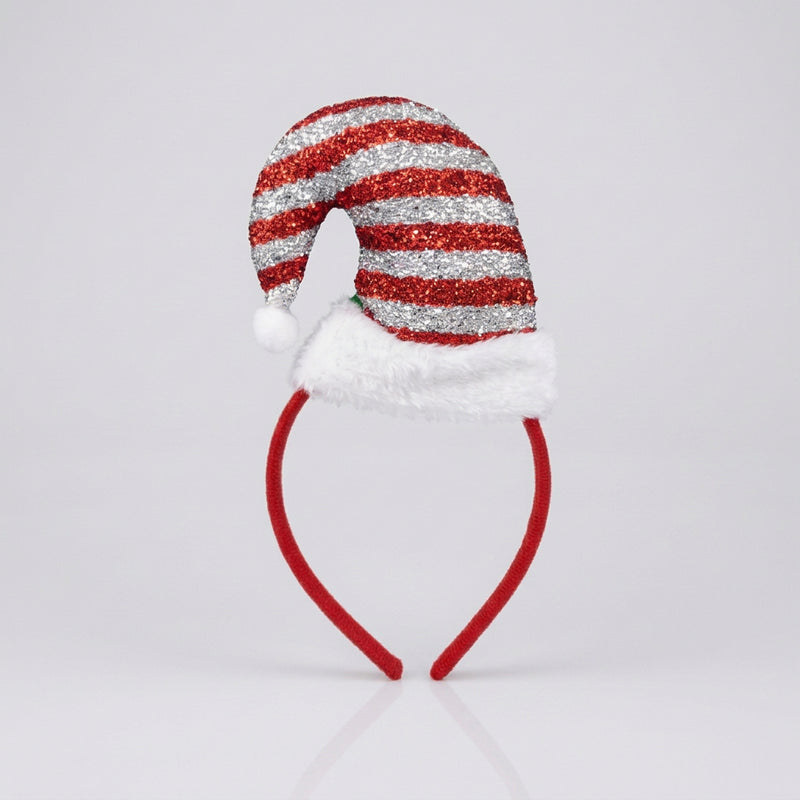 Glitter Striped Santa Elf Hat Headband