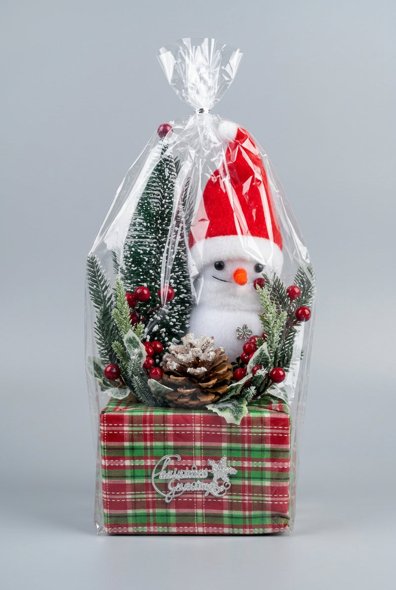 Festive Snowman & Mini Christmas Tree Plaid