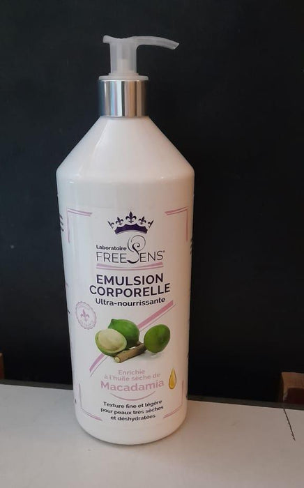 Freesens Macadamia Body Oil Emulsion Corporelle Ultra-Nourrissante 1L