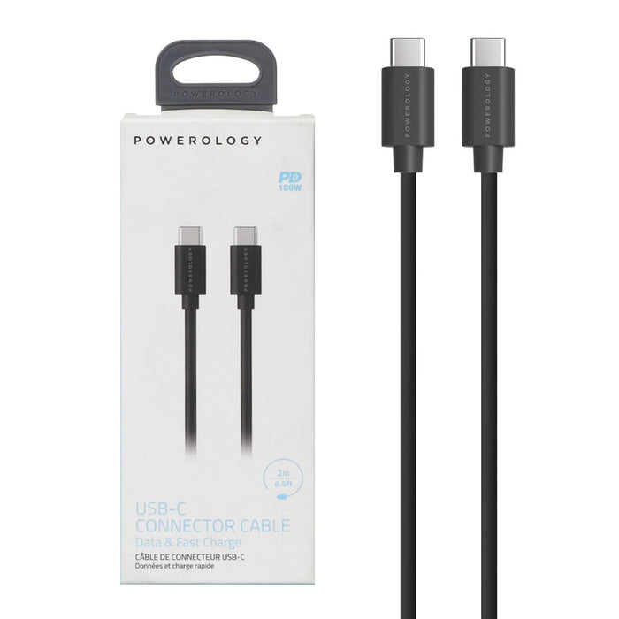 Powerology PVC Type-C to Type-C PD Cable 2M – 100W Fast Charge