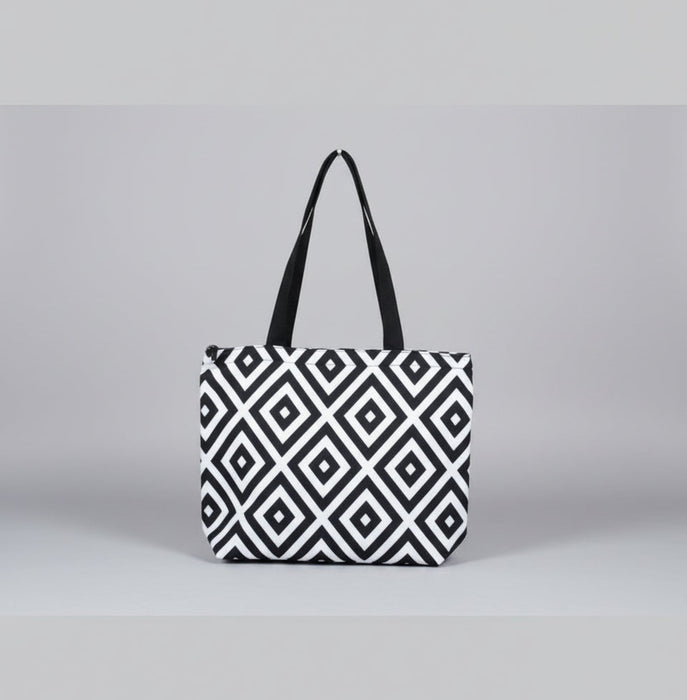 Black & White Geometric Tote Bag