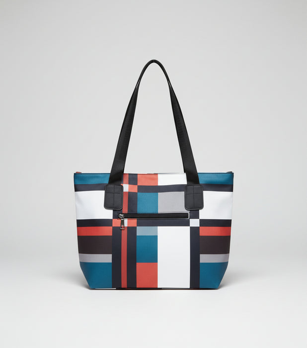 Multicolor Checkered Tote Bag