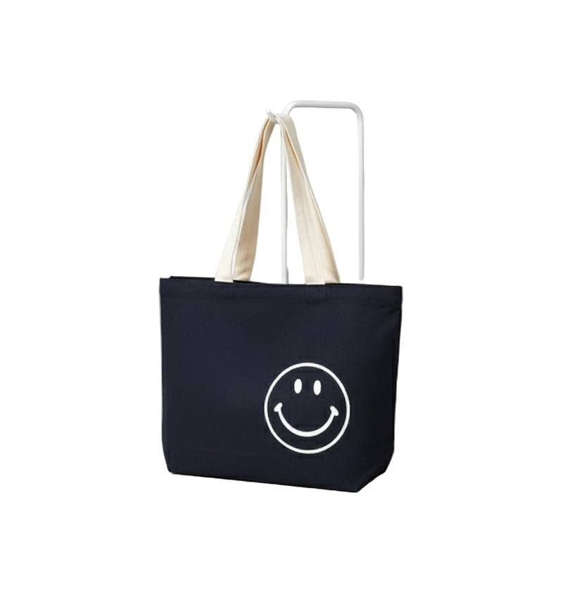 Smiley Black Tote Bag – Fun & Casual
