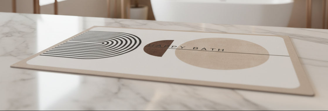 Modern “Happy Bath” Anti-Slip Bathroom Mat