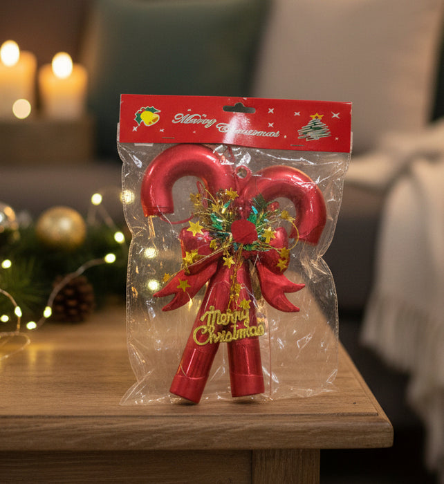 Twin Candy Cane Christmas Charm