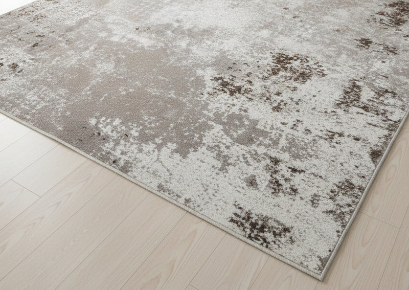 Abstract Beige & Brown Area Rug