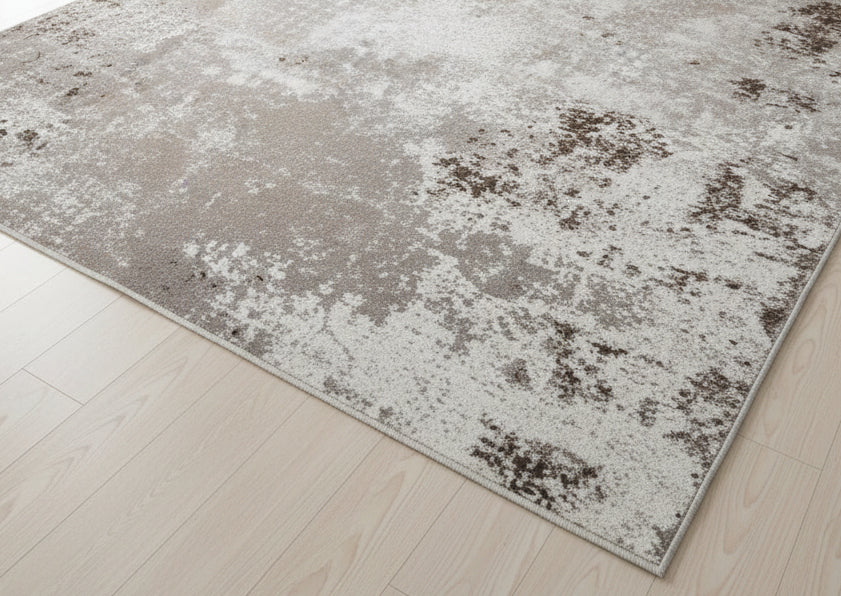Abstract Beige & Brown Area Rug