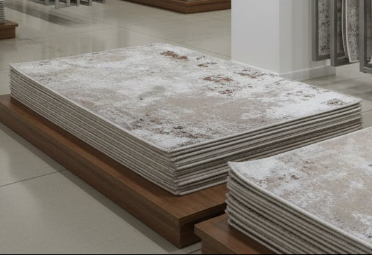 Abstract Beige & Brown Area Rug