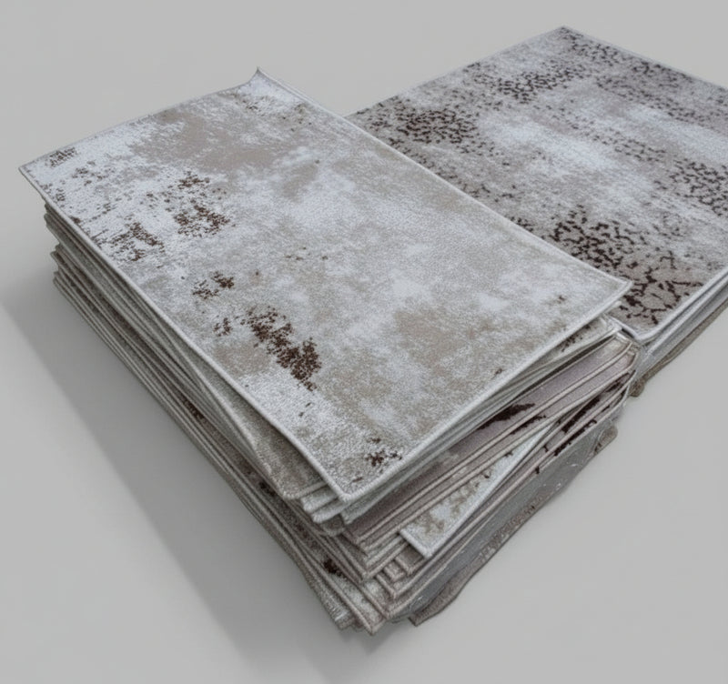 Abstract Beige & Brown Area Rug