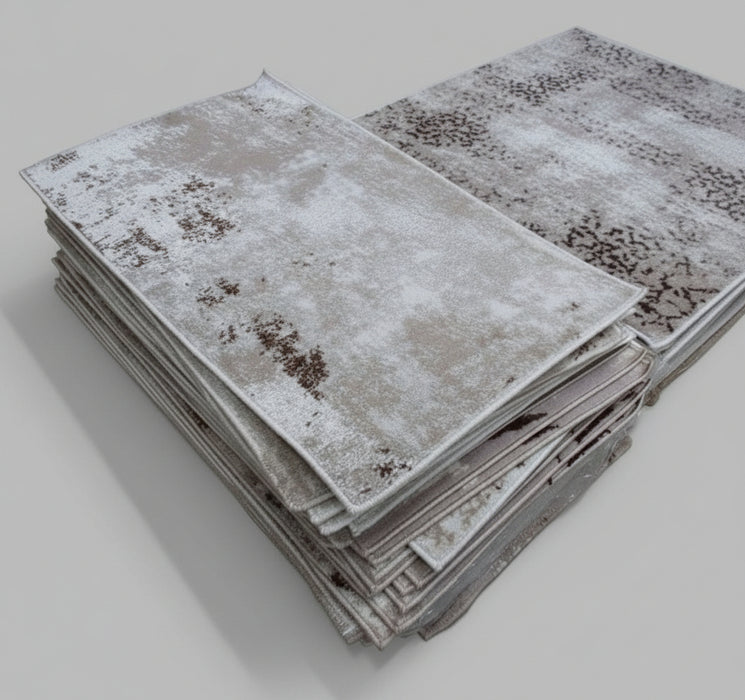 Abstract Beige & Brown Area Rug