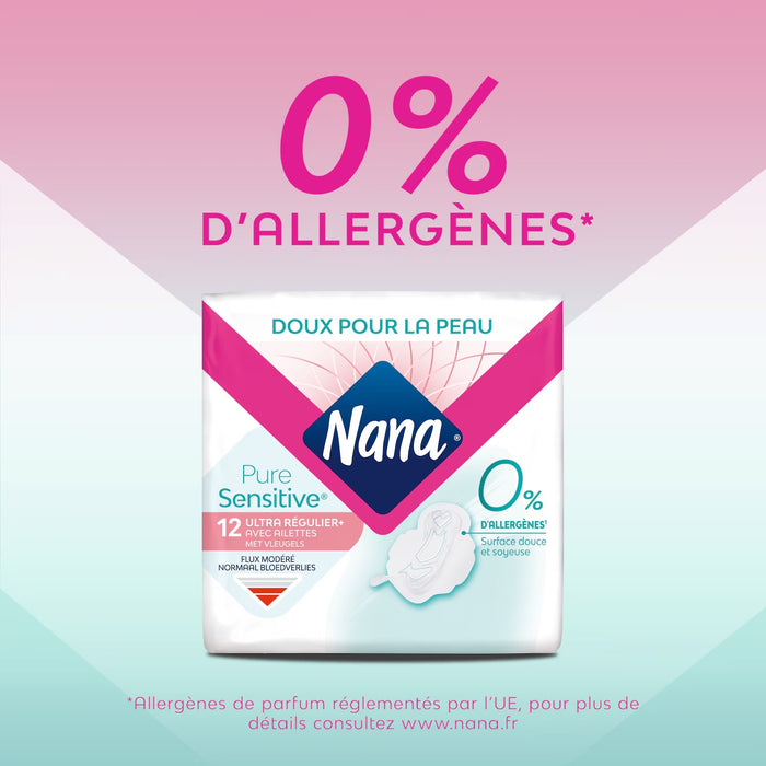 Nana PureSensitive Ultra Normal Plus Sanitary Pads with Wings 12 pads