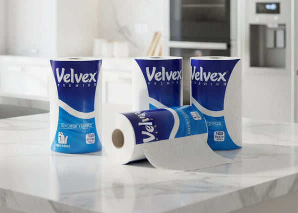 Velvex Premium Kitchen Towel – Extra Absorbent 2-Ply Roll