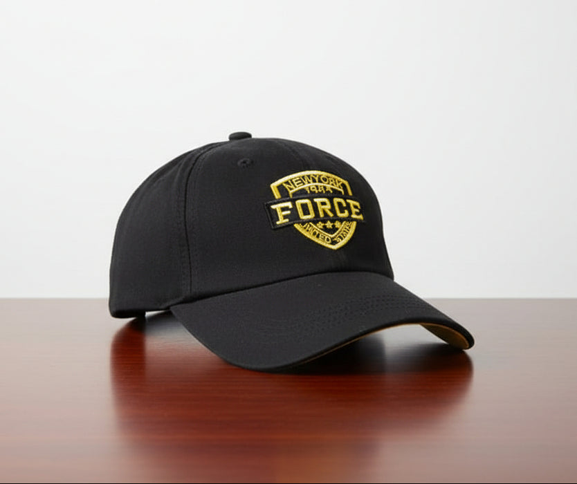 Black New York Force 1985 Adjustable Baseball Cap – Classic USA Style