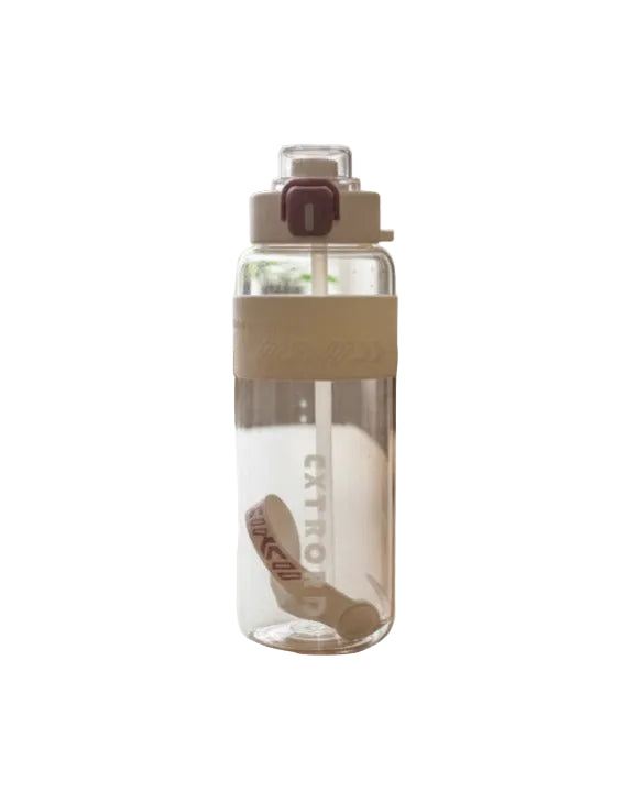 EXTROID Straw Bottle – Red & White Lid 1L