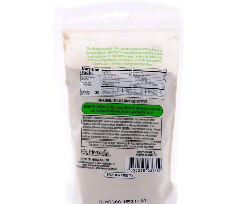 Dr. Herbalist Maca Bio Root Powder 10.6 oz / 300g