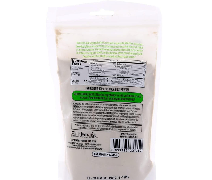Dr. Herbalist Maca Bio Root Powder 10.6 oz / 300g
