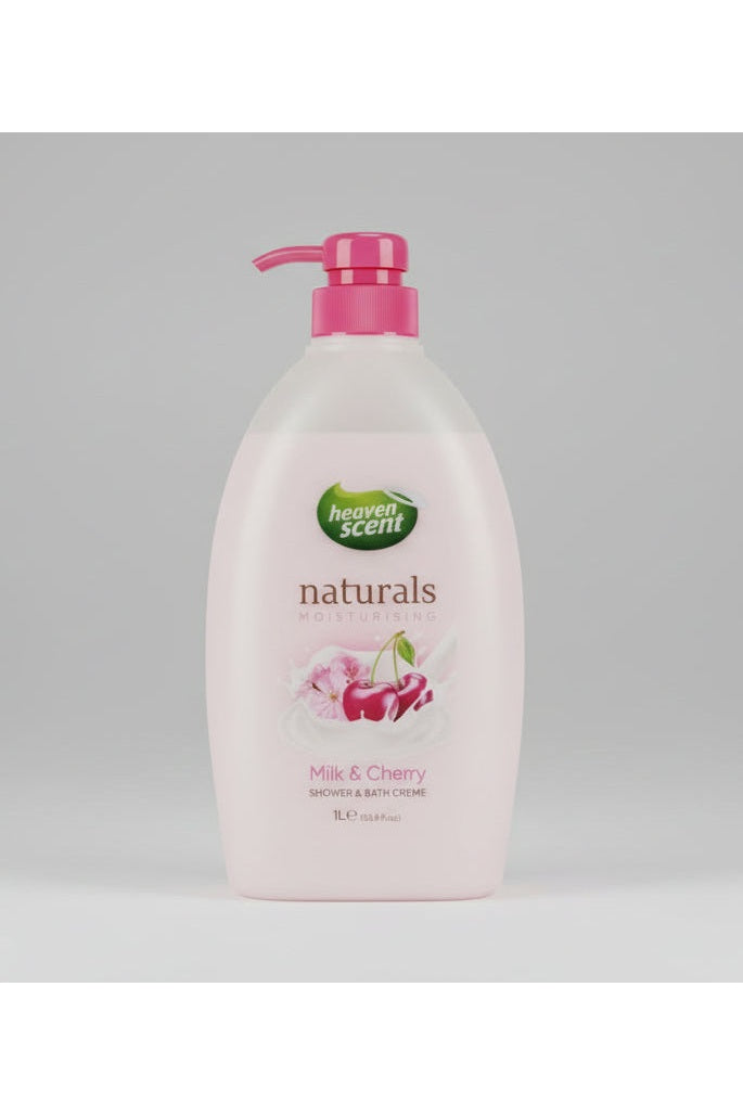 Heaven Scent Naturals Milk & Cherry Shower & Bath Crème 1L