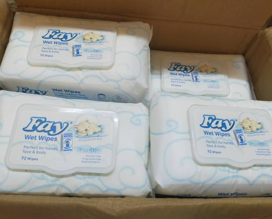 Fay Sensitive Wet Wipes – Gentle Care for Sensitive Skin 72 wipes
