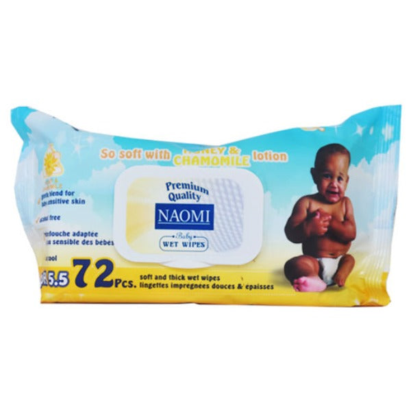 NAOMI Premium Baby Wet Wipes – Chamomile Comfort 72 wipes