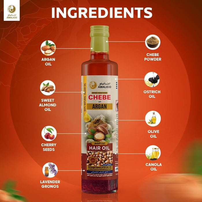 Amalico Chebe Hair Oils – Argan & Tchad Formulas 250ml