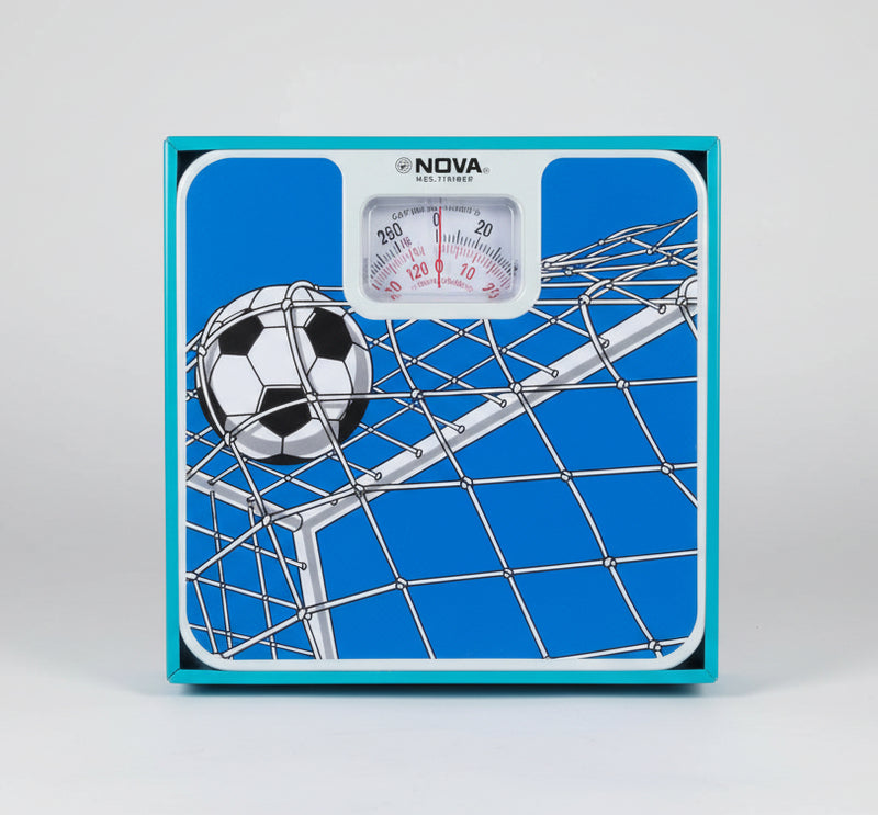 Nova Analog Body Weight Scale – Blue & White Soccer Field Design 120kg