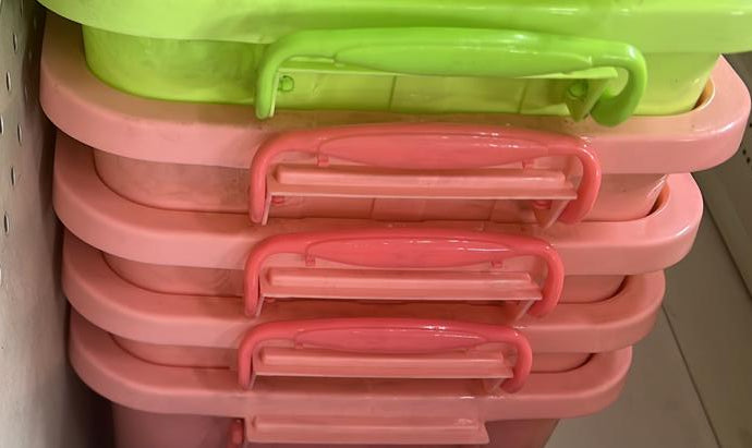 Lockweiler Plastic Werke GmbH Basic Line Lime Green Plastic Storage Box 30L