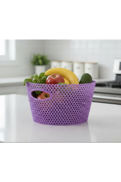 Blue Plastic Spit Circular Basket