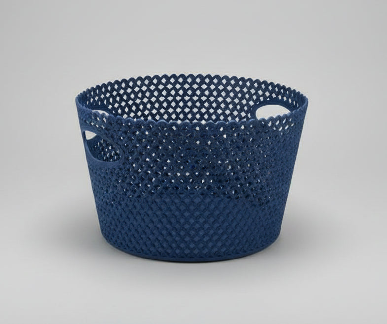 Plastic Handle Pattern Plastic Storage Basket with Handles and Lattice Pattern — Murukali.com
