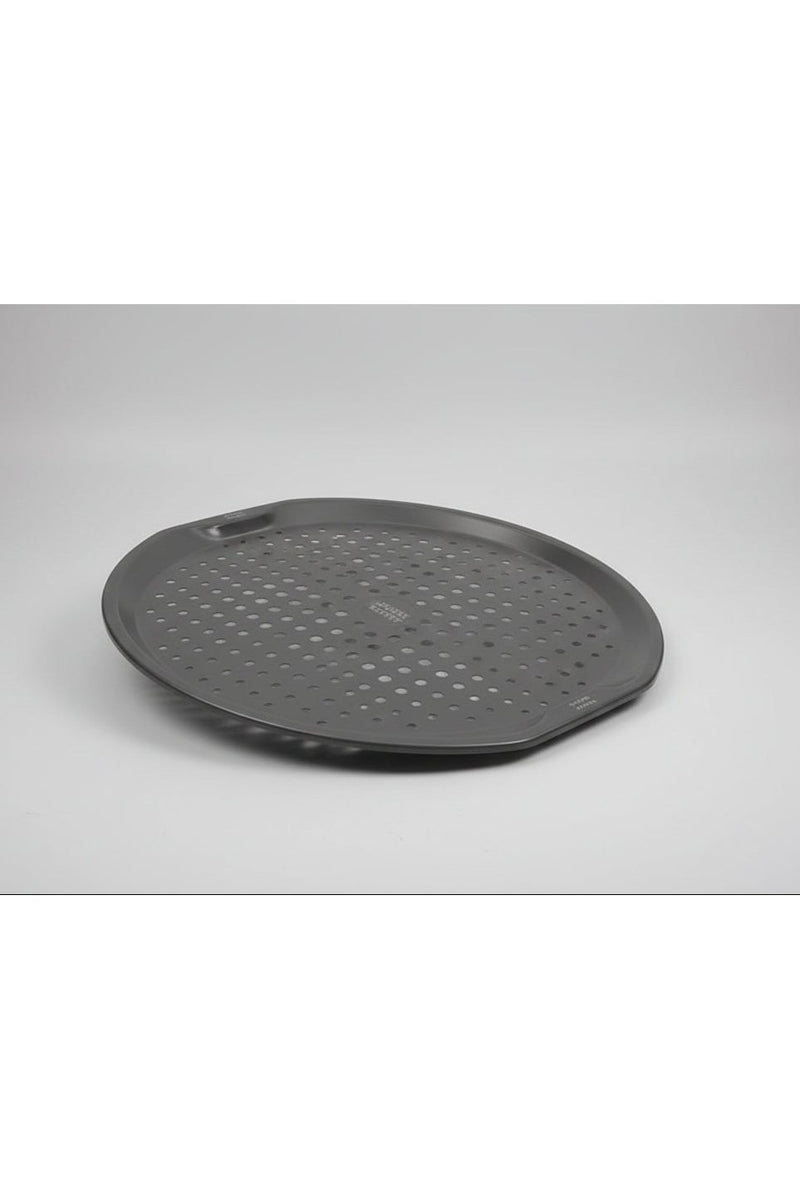 Grey Perforated Pizza Crisper Pan – Round Design for Extra-Crispy Crust 1pc