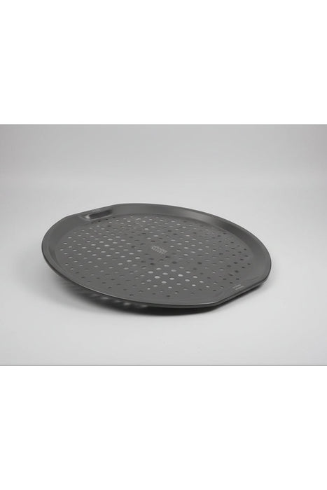 Grey Perforated Pizza Crisper Pan – Round Design for Extra-Crispy Crust 1pc
