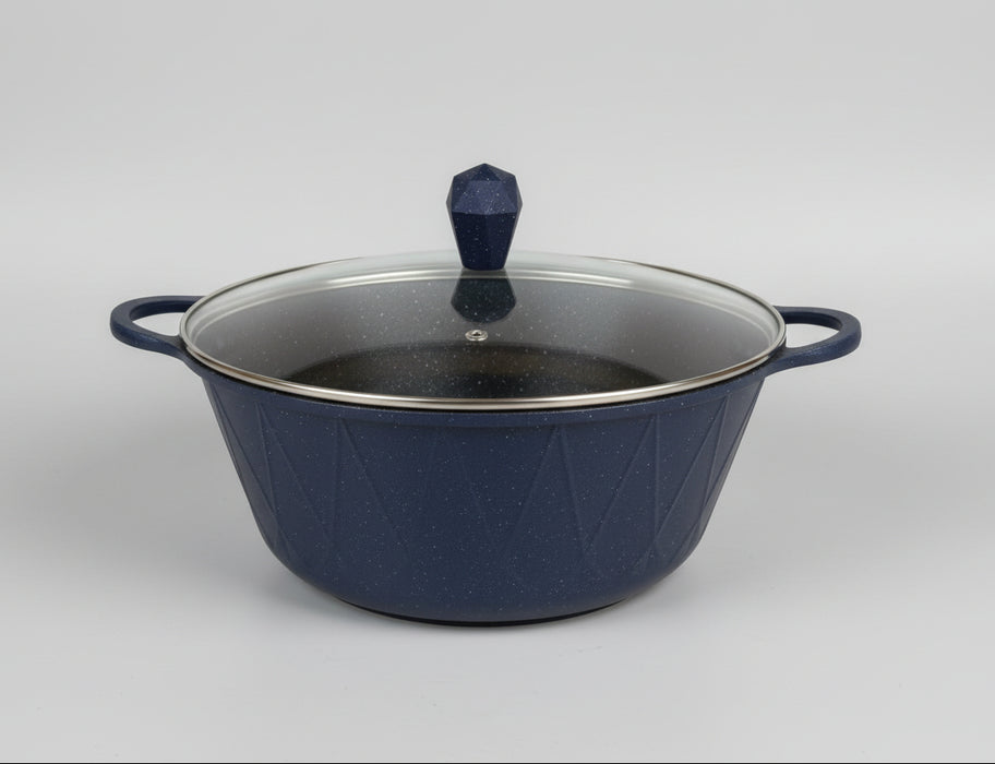 Non-Stick Soup Pot with Glass Lid & Wooden Knob – Durable and Stylish Cookware