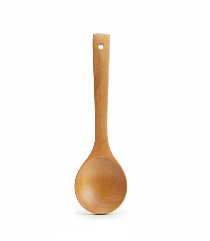 Wooden Cooking Ladle with Hanging Hole – Durable & Easy-to-Use Kitchen Spoon