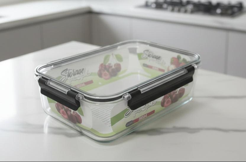 Rectangular Glass Food Storage Container – Different ml with Locking Lid