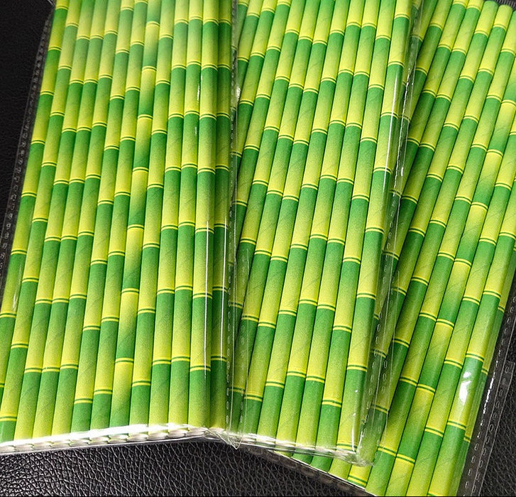 Eco-Friendly Biodegradable Paper Drinking Straws – Animal Print Pack 25pcs