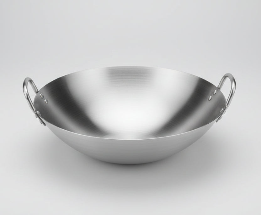 Stainless Steel Wok with Double Handles – Versatile Cooking Pan