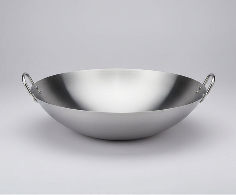Stainless Steel Wok with Double Handles – Versatile Cooking Pan