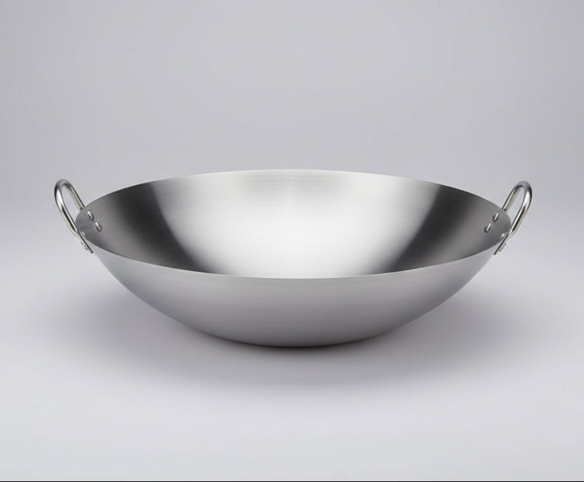 Stainless Steel Wok with Double Handles – Versatile Cooking Pan
