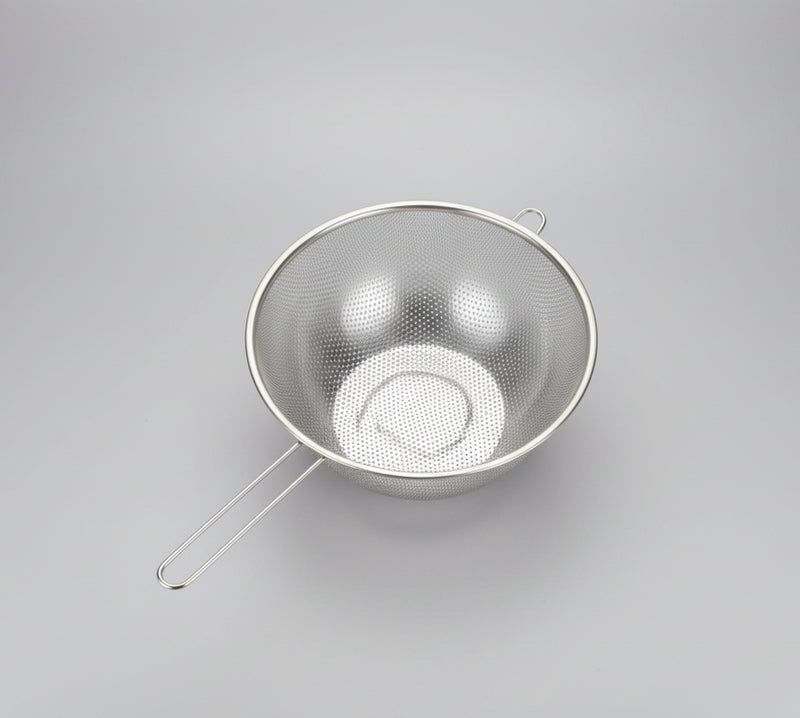 Stainless Steel Colander with Long Handle and Helper Hook
