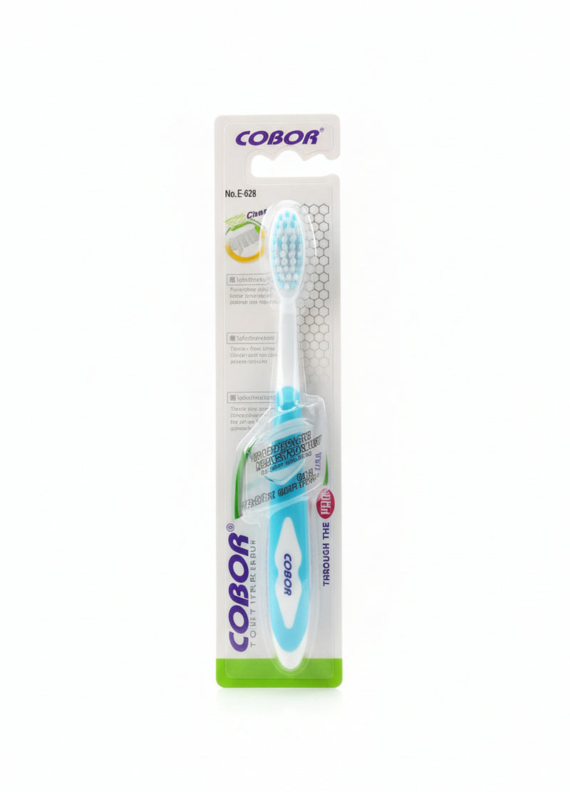 Cobor Toothbrush E426 – Blue & White Soft Bristle Deep Clean Toothbrush