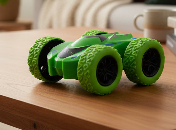 Green RC Stunt Car – 4WD Remote Control Vehicle with 360° Spins & Flips