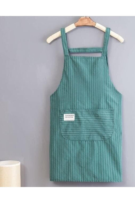 Dolphin Striped Kitchen Apron – Sleeveless Bib Design with Front Pocket
