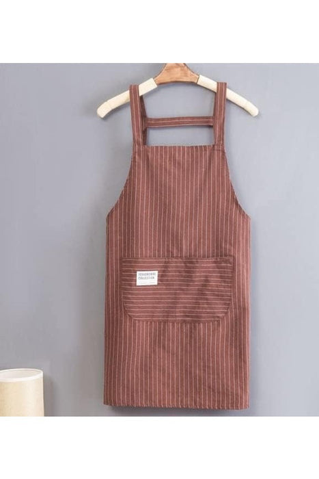 Dolphin Striped Kitchen Apron – Sleeveless Bib Design with Front Pocket